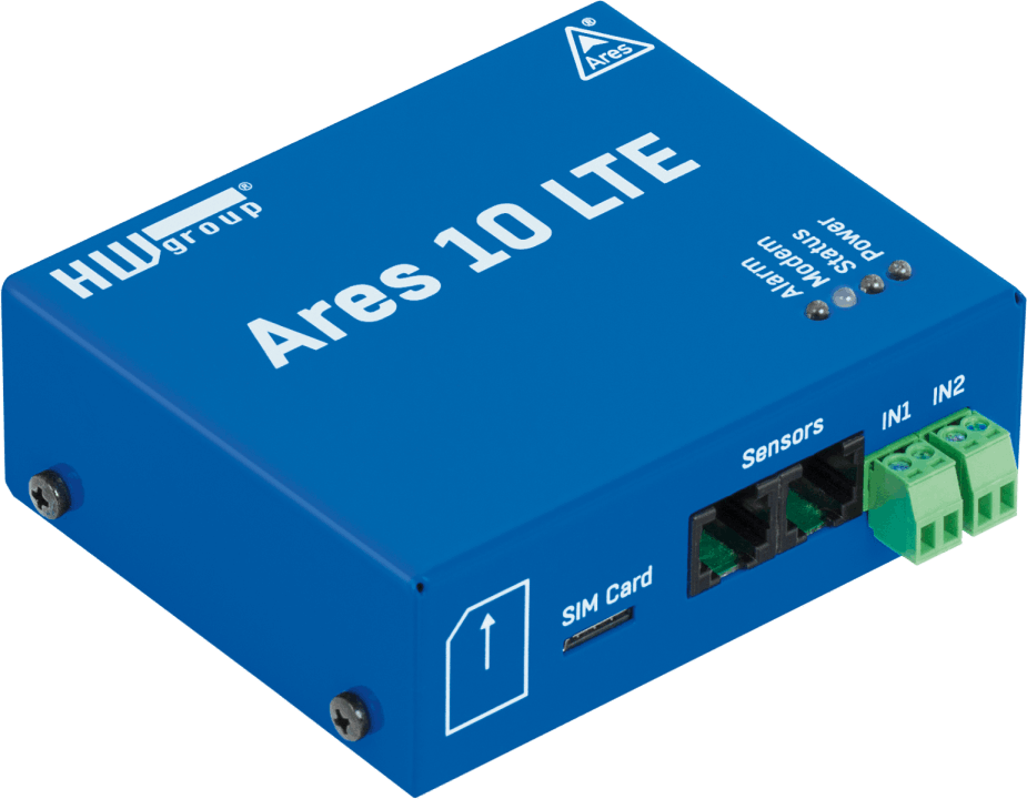 HWg Ares 10 LTE monitors sensors and sends SMS alarms
