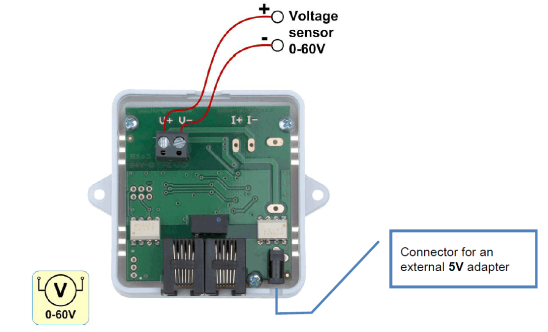 Voltage sensor schema with optional power